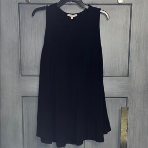 Joan Vass Classic Black Flowy Tank Top